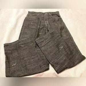 Lacoste oversized jeans black denim with crocodiles size 34x38